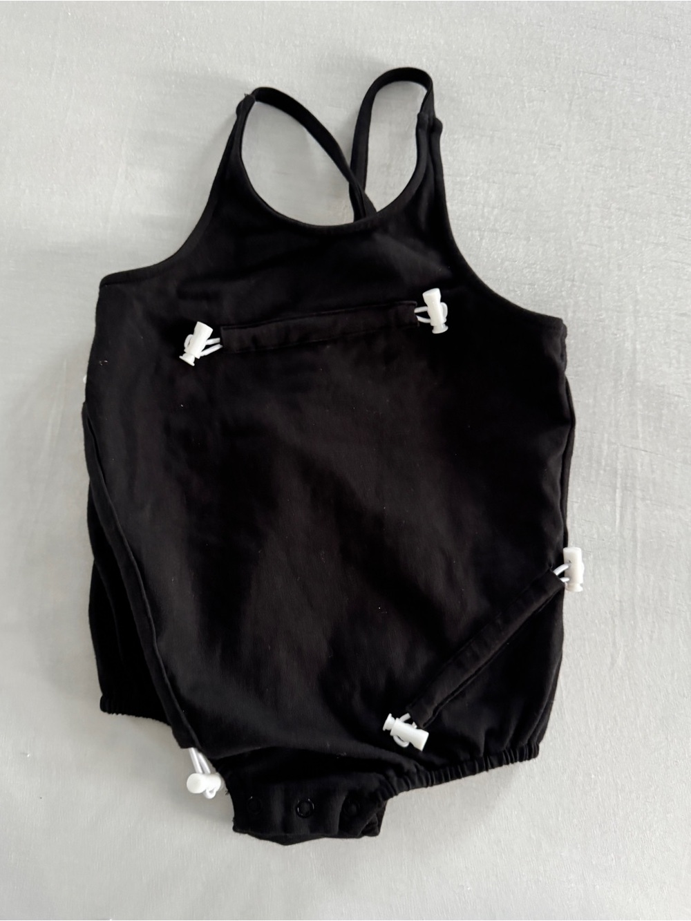 Crew Kids Black Cotton Bubble Romper 18M NWT Minimalist Snap Bottom One Piece